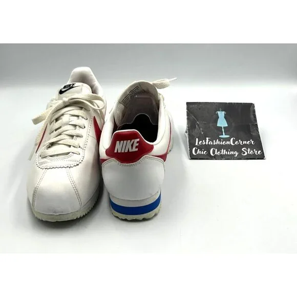 Nike Women's White Red Leather Cortez Forrest Gump Running Shoes Size 9 3117 - Picture 14 of 16